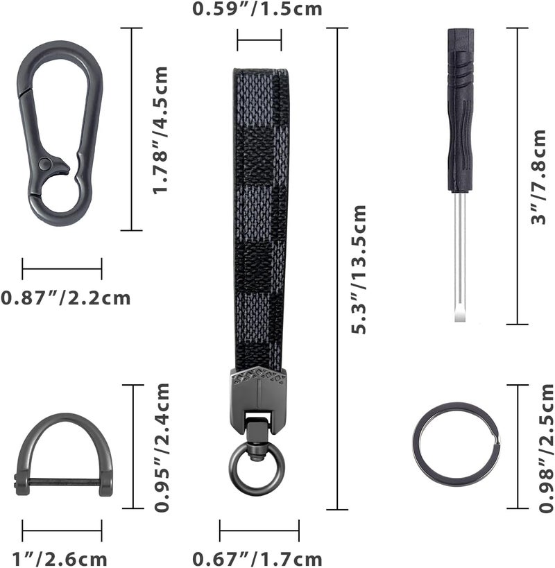 OHKYOOT Store Leather Car Keychain,Carabiner Clip Key Fob Keychain for Home Car Keys Women Men - Image 5